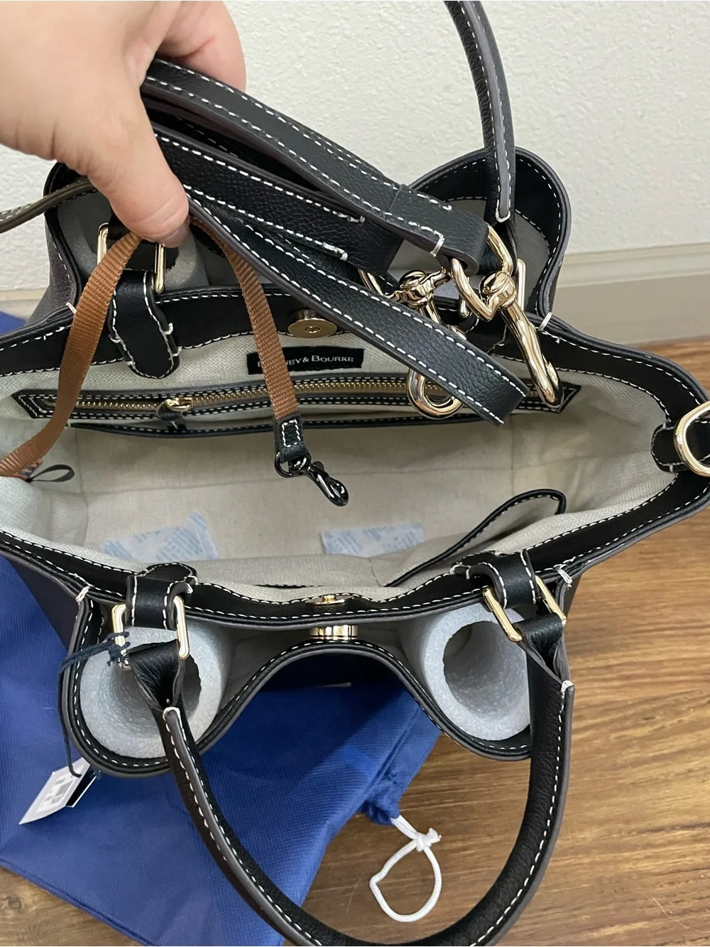 Dooney & Bourke Lucca Leather Barlow Black Satchel NWT